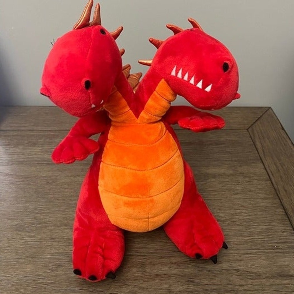 Pillowfort Two Headed Dragon Plush Red Orange Gold Wings Stuffed Animal Target